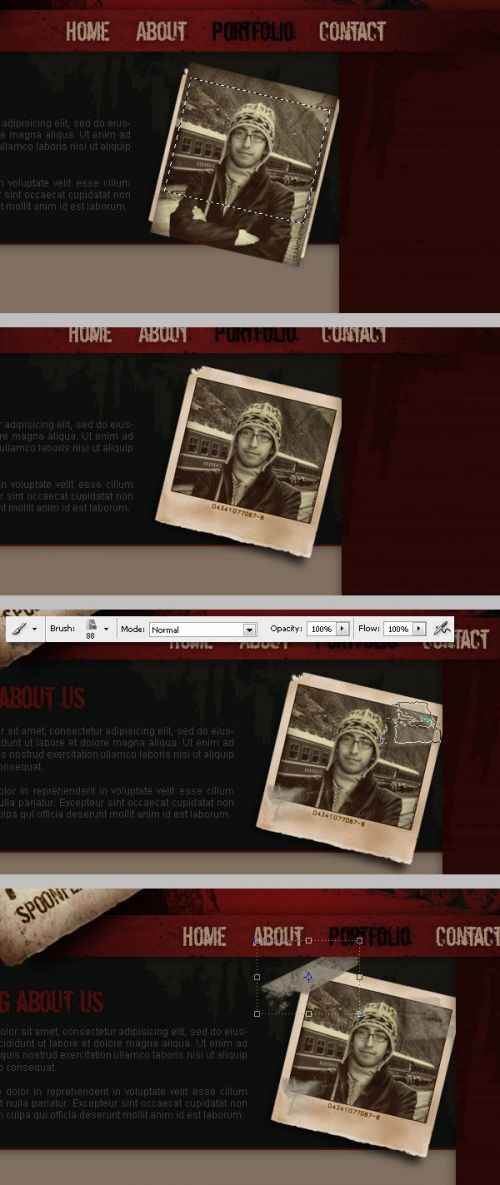 آموزش طراحی وبسایت به سبک گرانج در فتوشاپ